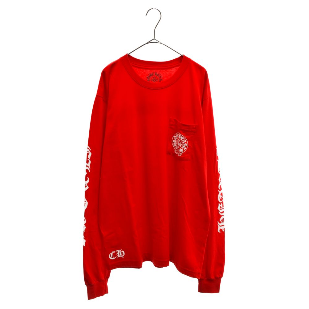 ✨美品✨クロムハーツ Red Back Scroll Logo LS Tee-