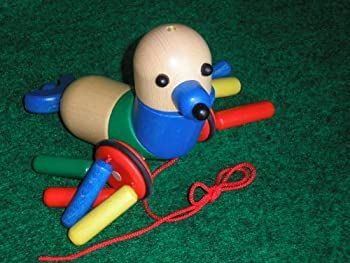【中古】(未使用･未開封品)【木のおもちゃ】＊プルトイ＊カラフルタマちゃん*日本製