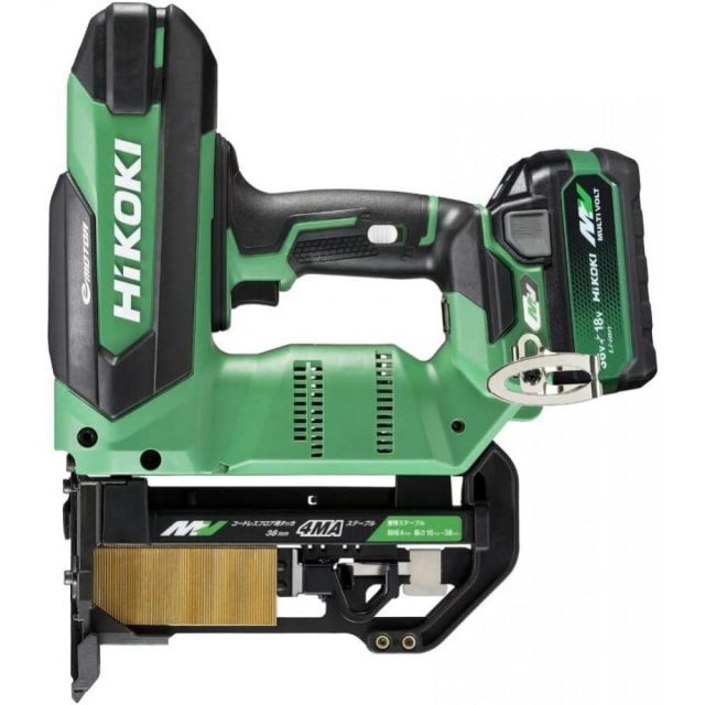 HiKOKI ハイコーキ 36V 充電式 タッカ ステープル幅4mm 蓄電池1個 充電器 ケース付 N3604DM XPZ アグレッシブグリーン