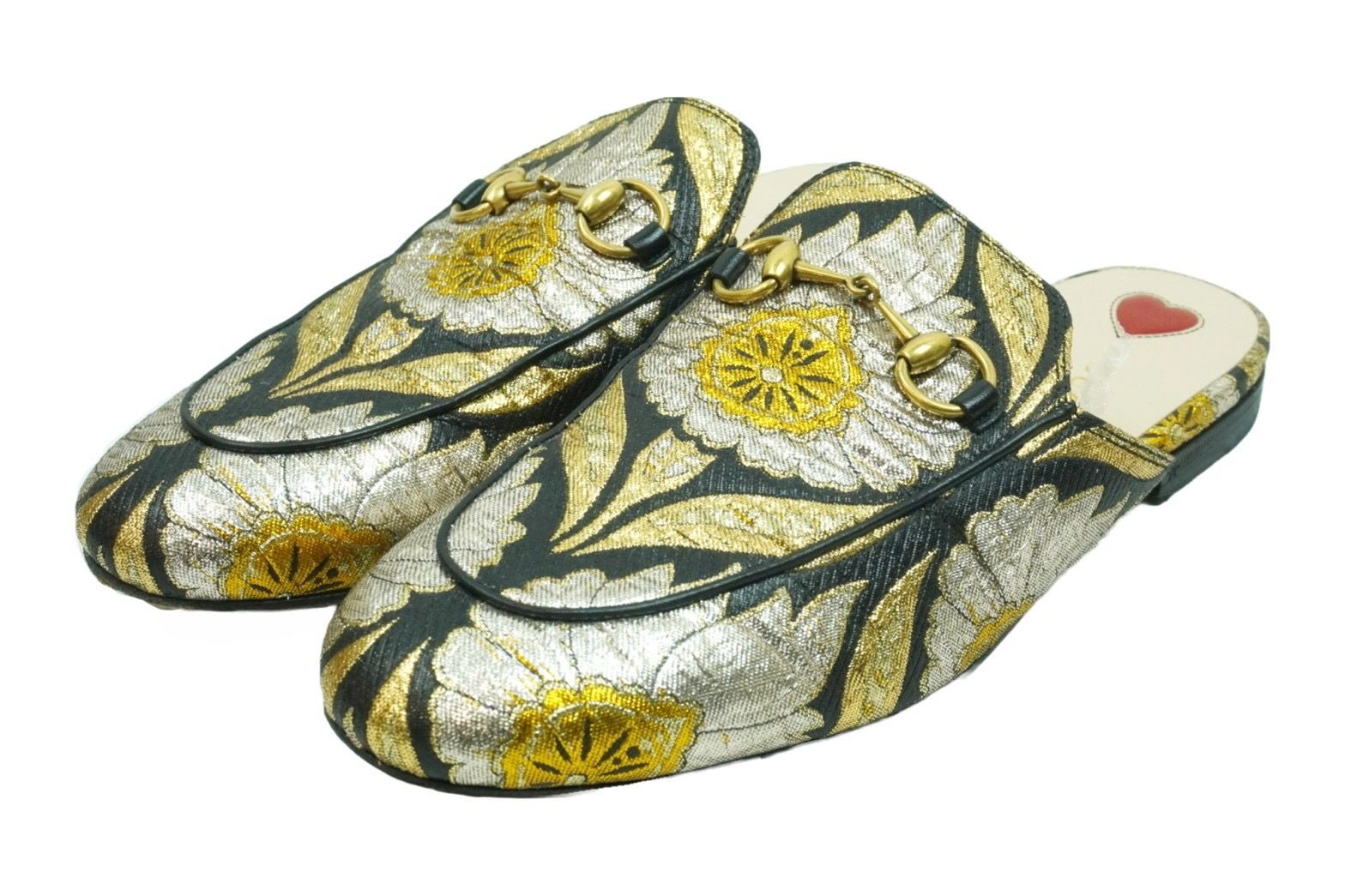 【中古】グッチ ホースビット プリンスタウン ミュール 36.5 黒 ゴールド色 432773 /SR33 レディース GUCCI グッチ サンダル プリンスタウン ホースビット バブーシュ