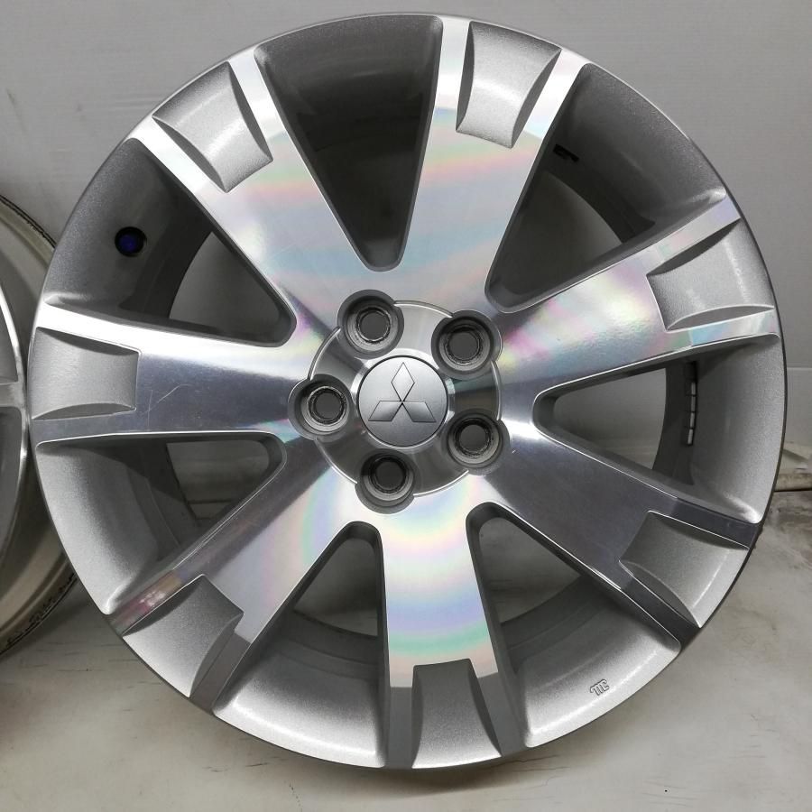 ＜ホイール 4本＞ 18x7J ミツビシ デリカ D5 純正 5H -114.3 Offset 38 ハブ 67mm ENKEI シルバー 中古