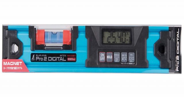 シンワ測定 Shinwa Sokutei ブルーレベル Pro2 350mm 防塵防水のデジタル水平器 マグネット付 75316