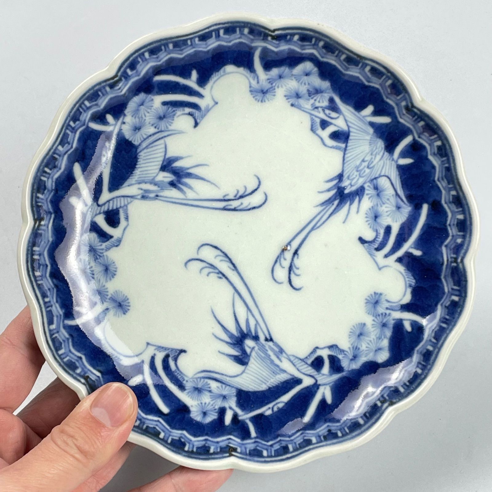 江戸中期 古伊万里染付龍図長皿 2枚 江戸中期 蛸唐草