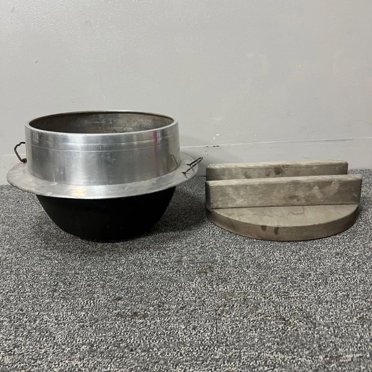 昭和【炊飯釜】アルミ羽釜HAGAMA蓋付き 昭和レトロ 古民家 古民