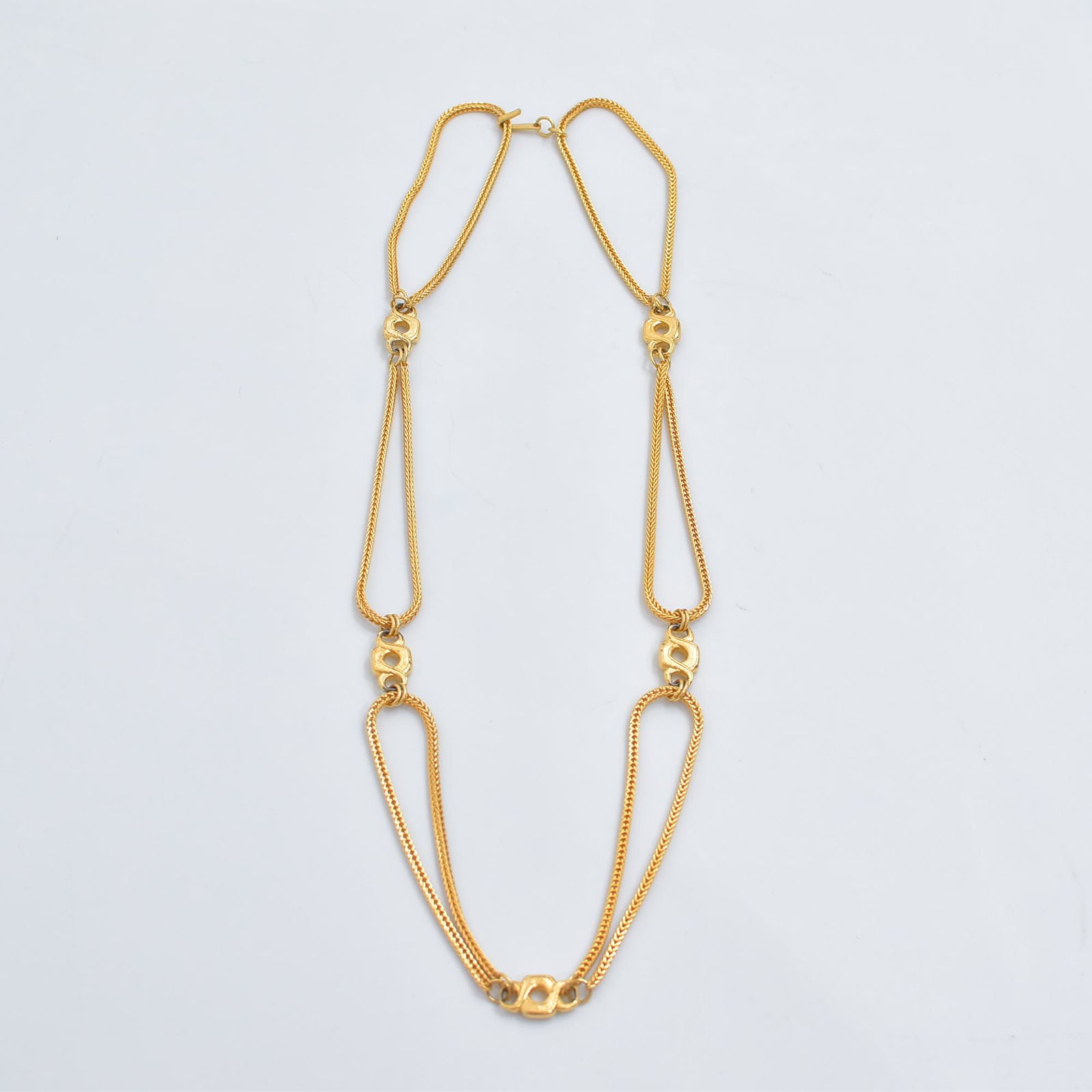 ゴールドチェーン ロングネックレス 変則デザイン ヴィンテージ ビンテージ アクセサリー vintage chain necklace