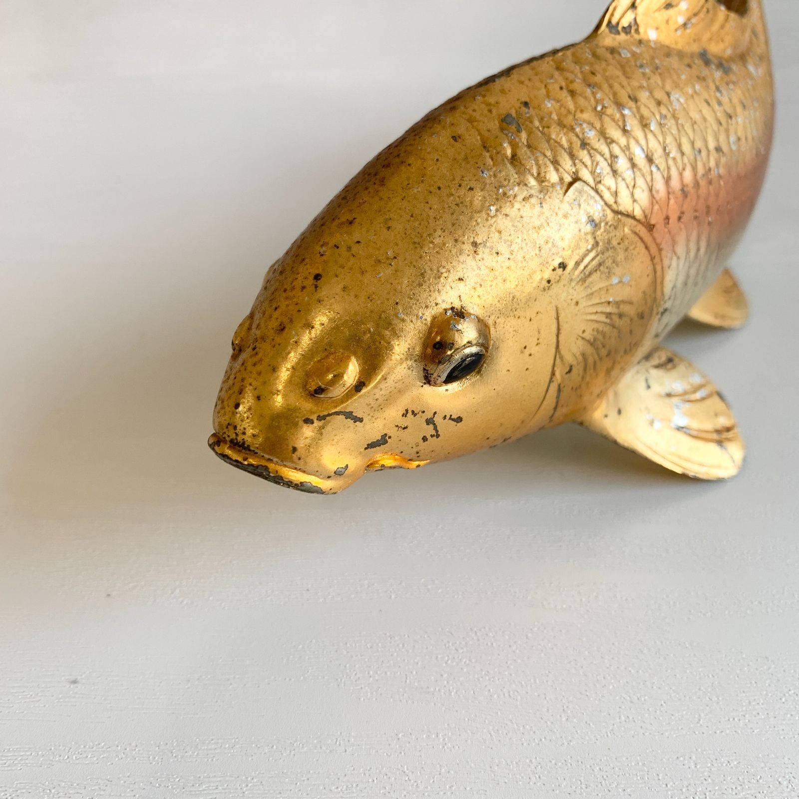 双鯉 2個セット 銅製 置物 魚 鯉 金 黒 出世魚 インテリア 和室 - メルカリ