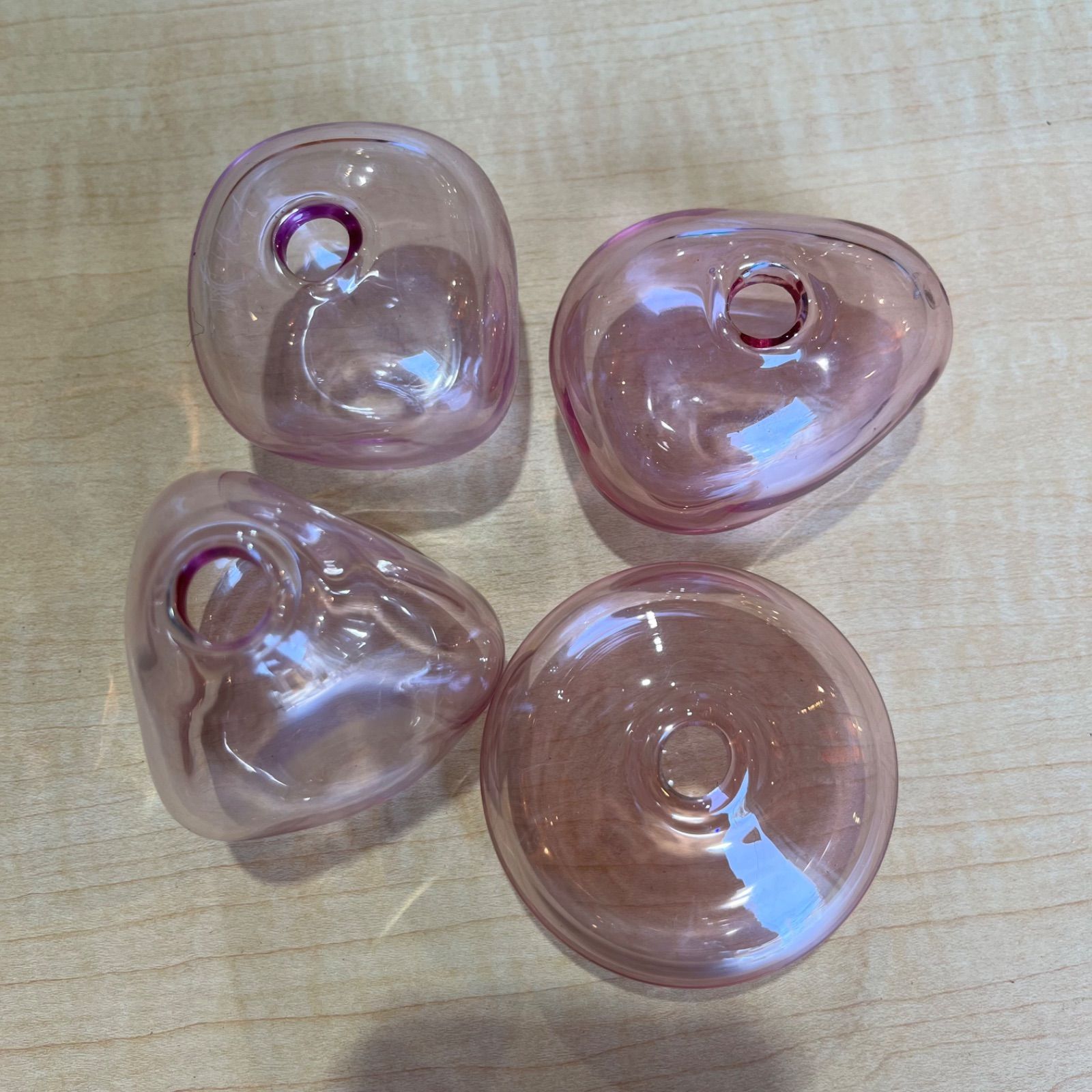 sghr スガハラ 一輪挿し 花瓶 花器 フラワーベース ピンク 4点セット 