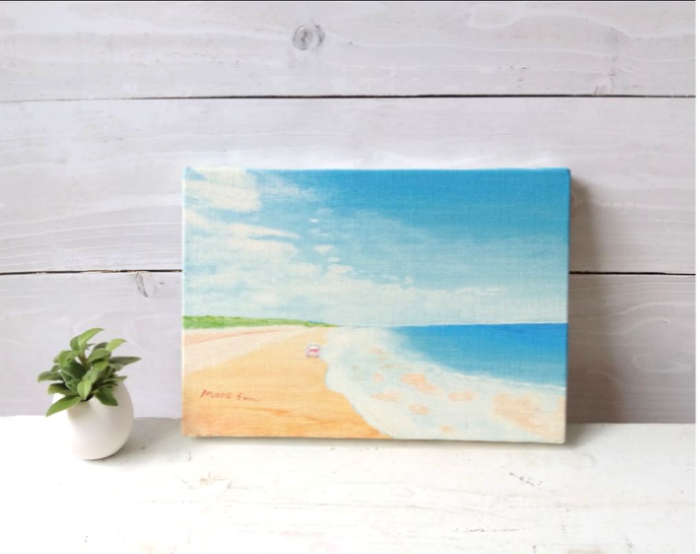 海の風景 キャンバス Yahoo!オークション - サイン無 油彩画 風景画 キャンバス画 海