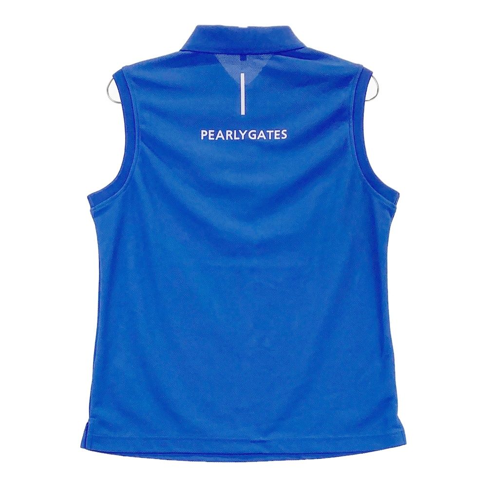 サイズ 2 PEARLY GATES パーリーゲイツ モデル ノースリーブポロシャツ ブルー系 240101528025 ゴルフウェア レディース ストスト