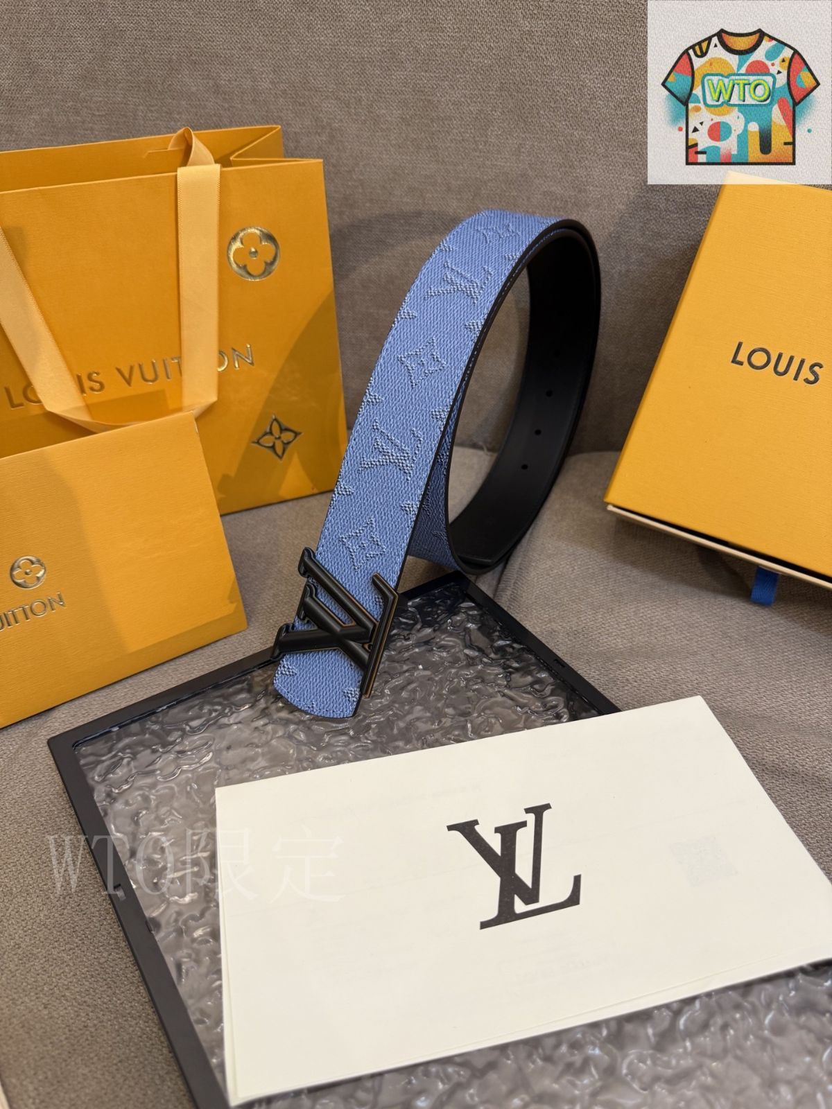 【紙袋付】ルイヴィトン　ベルト　リバーシブル LOUIS VUITTON - LOUIS VUITTON ルイヴィトン ベルト