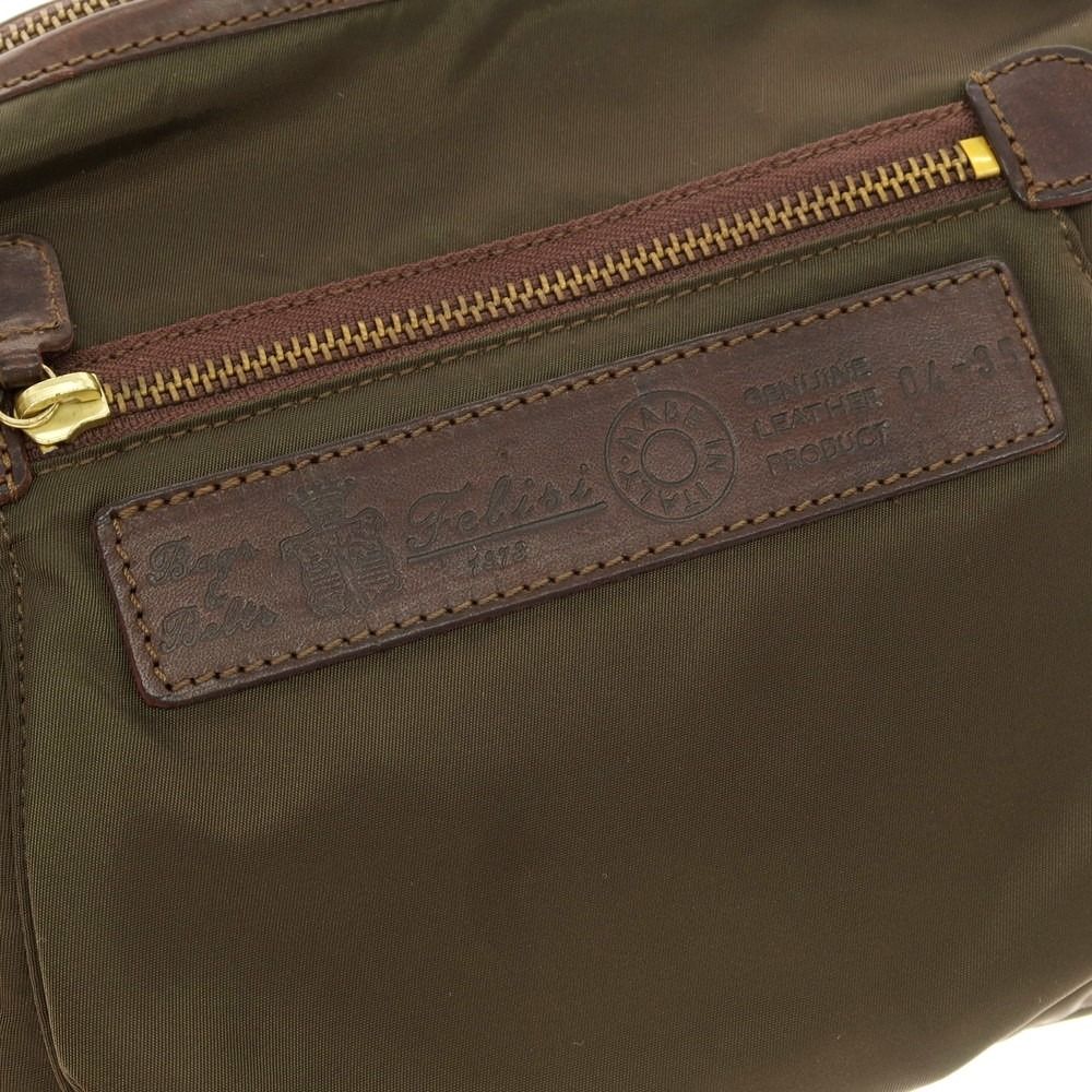 中古】フェリージ Felisi 04-35 ナイロン レザー ショルダーバッグ