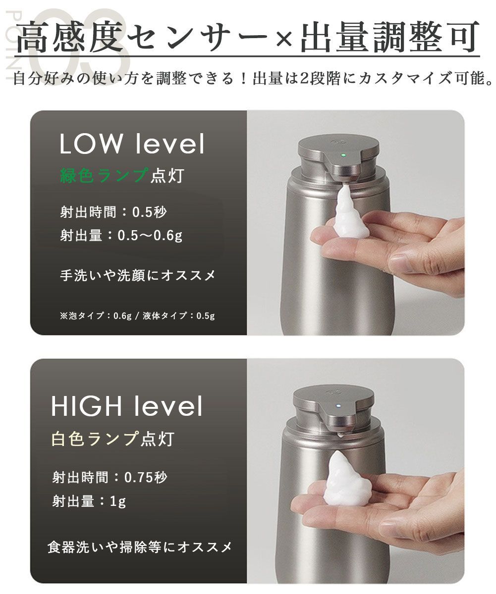 NATTY & Co. ソープディスペンサー ステンレス製 充電式 2種セット NATTY & Co. ソープディスペンサー ステンレス製 充電式 2種