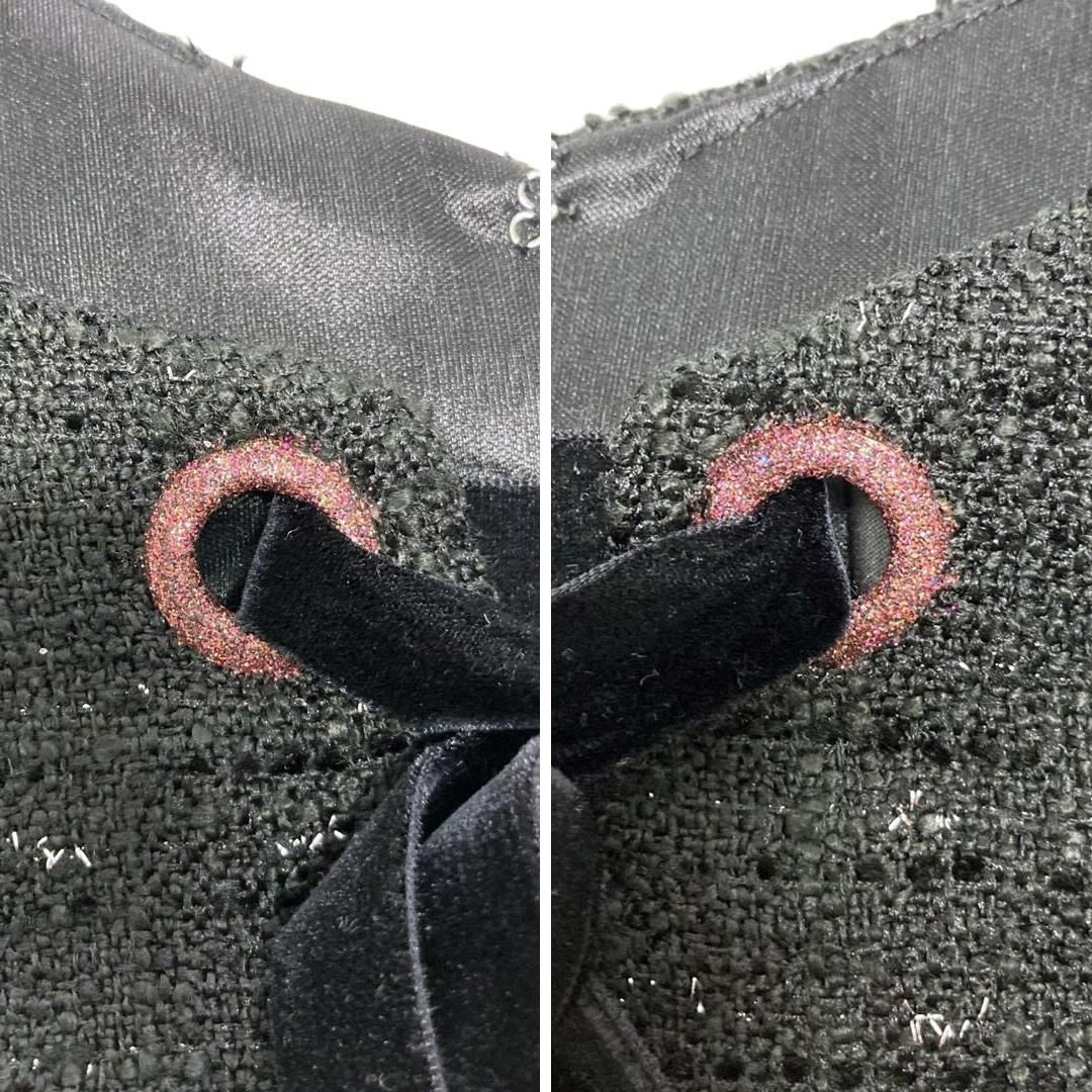 IRMA / イルマ】ネックリボン ティアードフリル ミニドレス ブラック