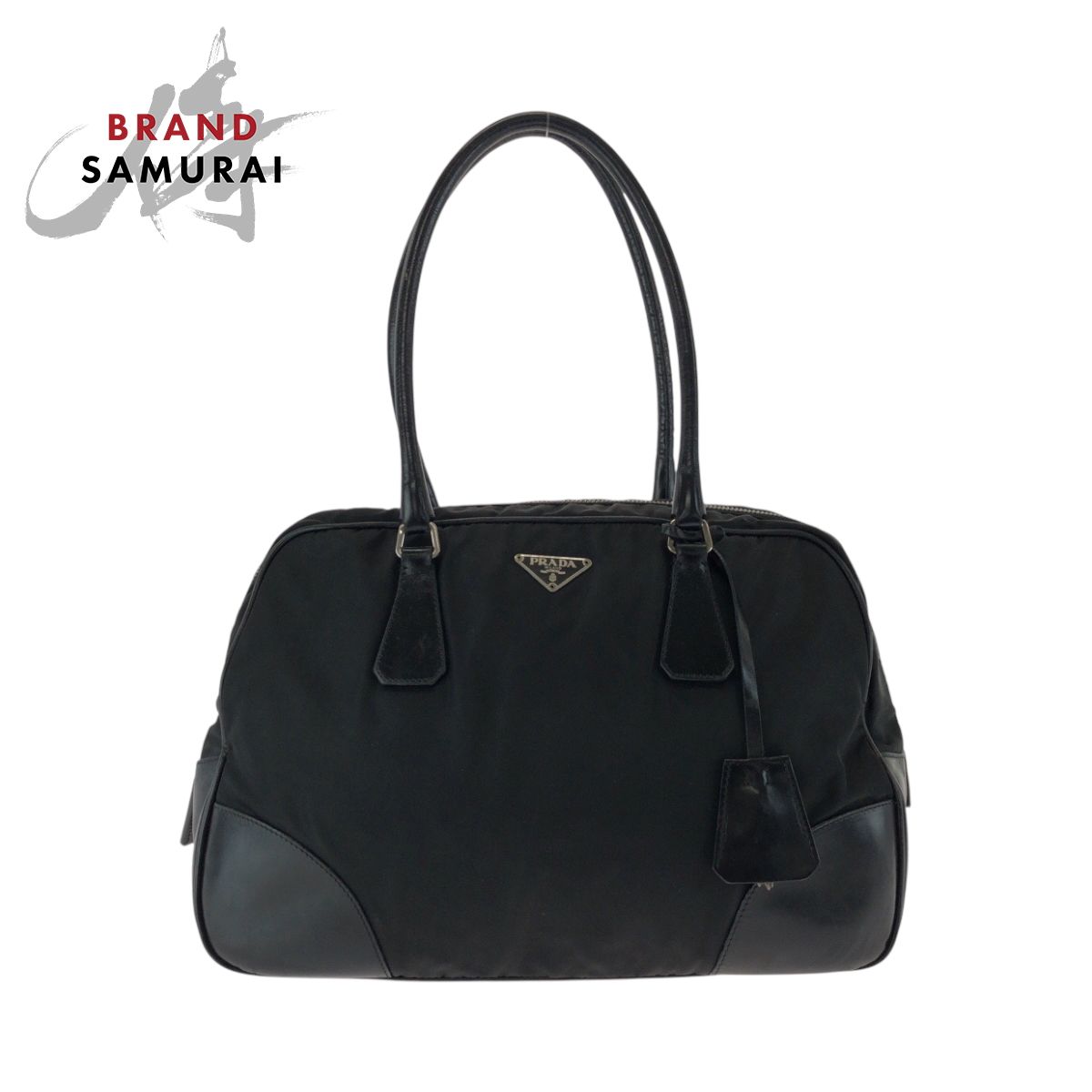 PRADA プラダ テスート 三角ロゴプレート ブラック 黒 シルバー金具 ナイロン トートバッグ ショルダーバッグ レディース 502086