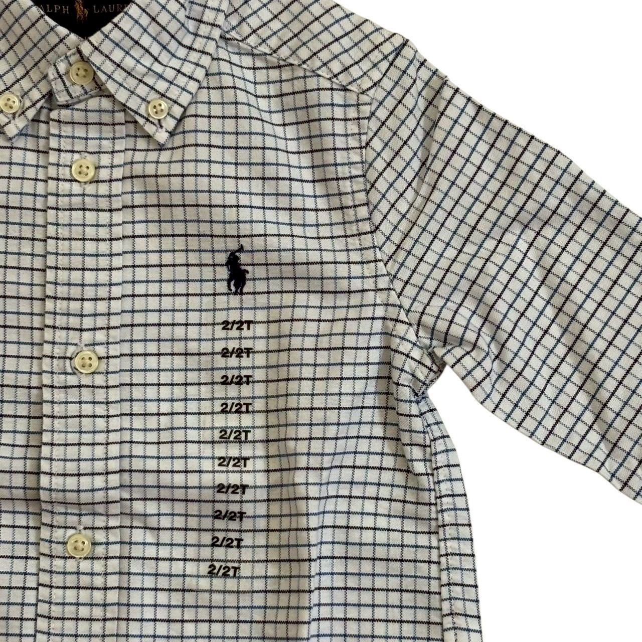 未使用 Ralph Lauren ラルフローレン チェックワイシャツ 青系 白 