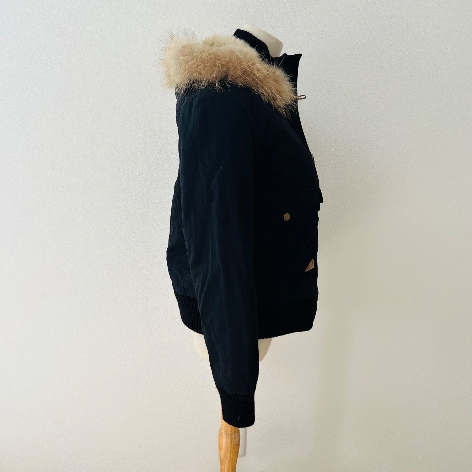 y2k archive ミリタリージャケット M ラクーンファー アウター 黒 SIROKUMA-CORPORATION_COM