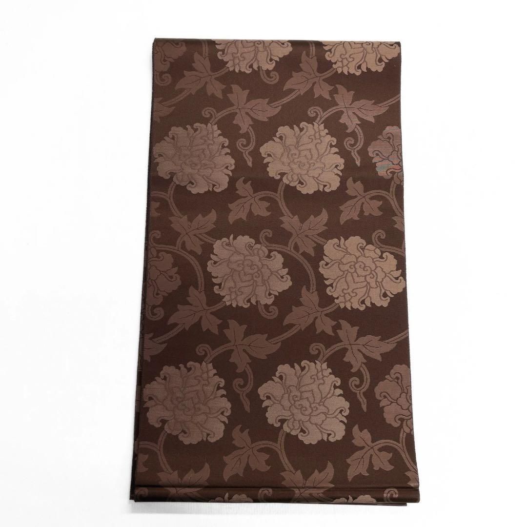 未着用 箔屋清兵衛 袋帯 全通 牡丹唐草文 ブラウン 着物 015a d - メルカリ 