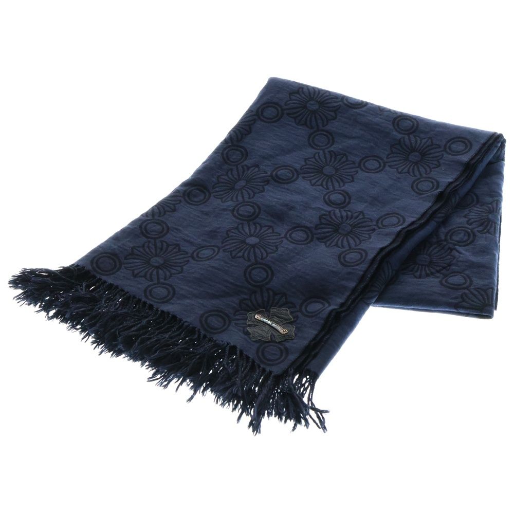 CHROME HEARTS クロムハーツ CH パッチ付き カシミヤブランケット ネイビー