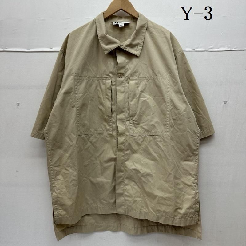 Y-3 ワイスリー シャツ ブラウス 半袖 HEAVY POPLIN 3STP SS SHIRT 袖ライン オーバーサイズ シャツ