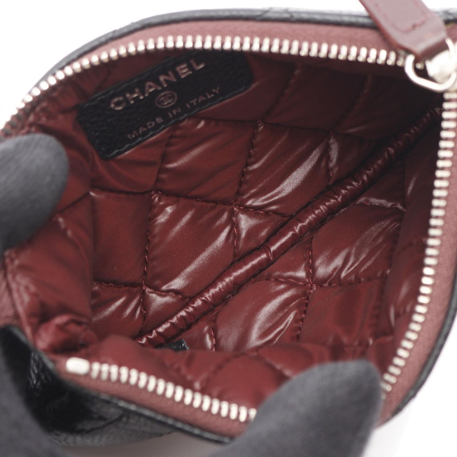 シャネル CHANEL ポーチ マトラッセ ブラック キャビアスキン