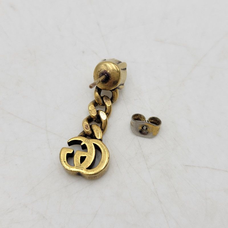 GUCCI クリスタル ダブルG ピアス すぐ届く【GUCCI グッチ】ゴールド クリスタル ダブルG ピアス