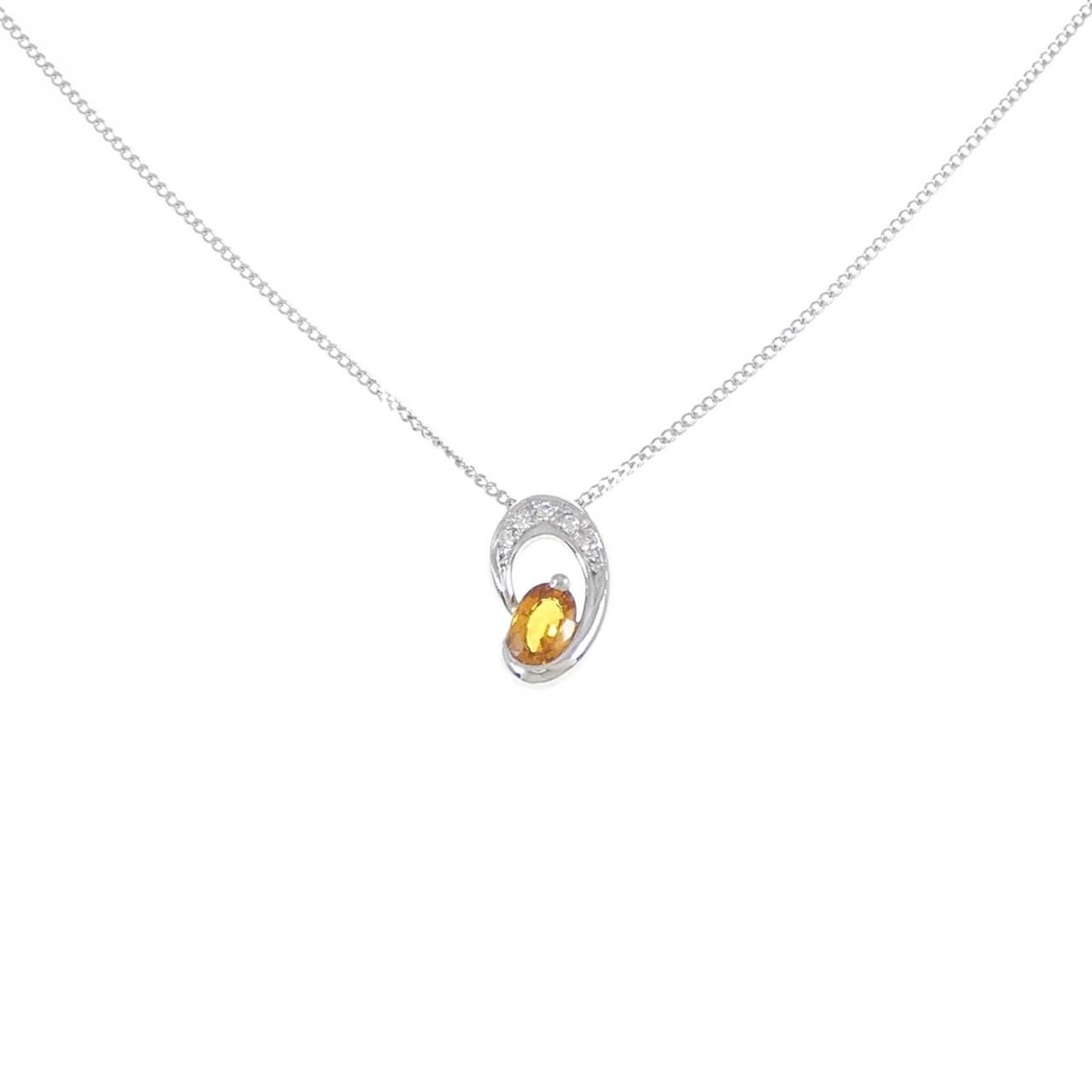 未使用 PT PT サファイヤ ネックレス 0.65CT レディースジュエリー・アクセサリー