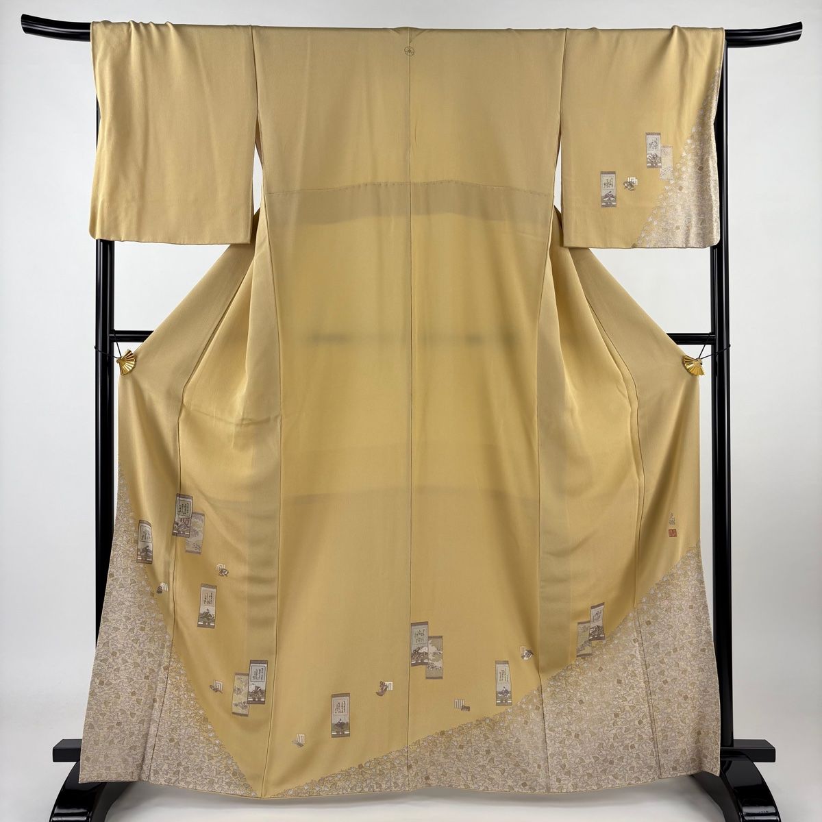 逸品 涼美■松尾光琳作 銀花着物丈165.5絽 訪問着 作家物落款入AB24 逸品 涼美□松尾光琳作 銀花着物丈165.5絽 訪問着 作家物落款入