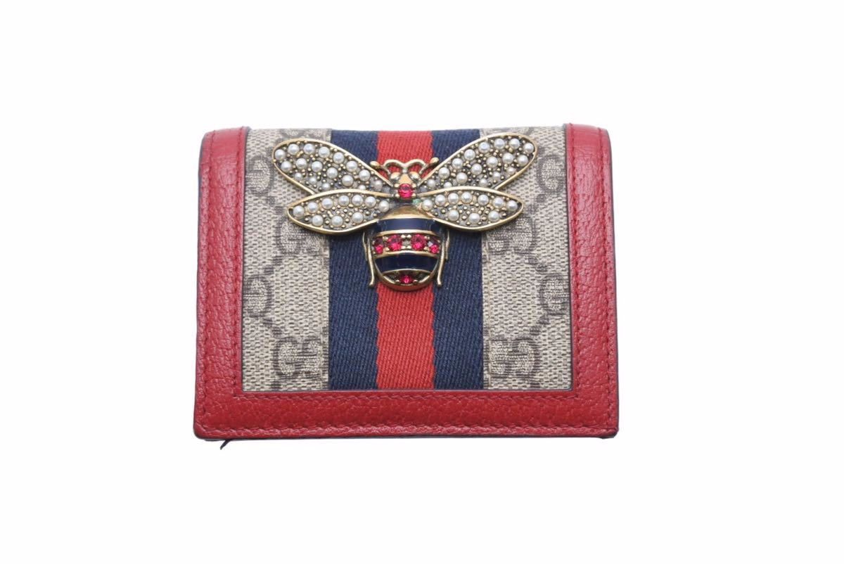 GUCCI グッチ 二つ折り財布 クイーン マーガレット ビー