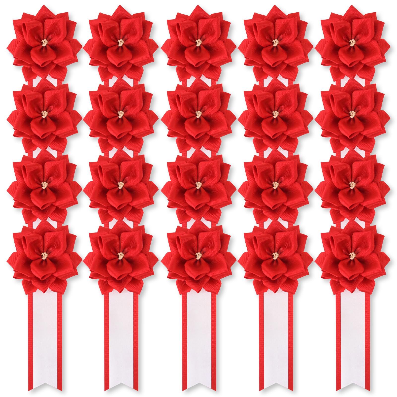 YONEOKA RIBBON リボン記章 胸章 徽章 小リボンバラ タレ付き 20個セット 式典 セレモニー イベント パーティー 来賓 主賓 卒業式 入学式