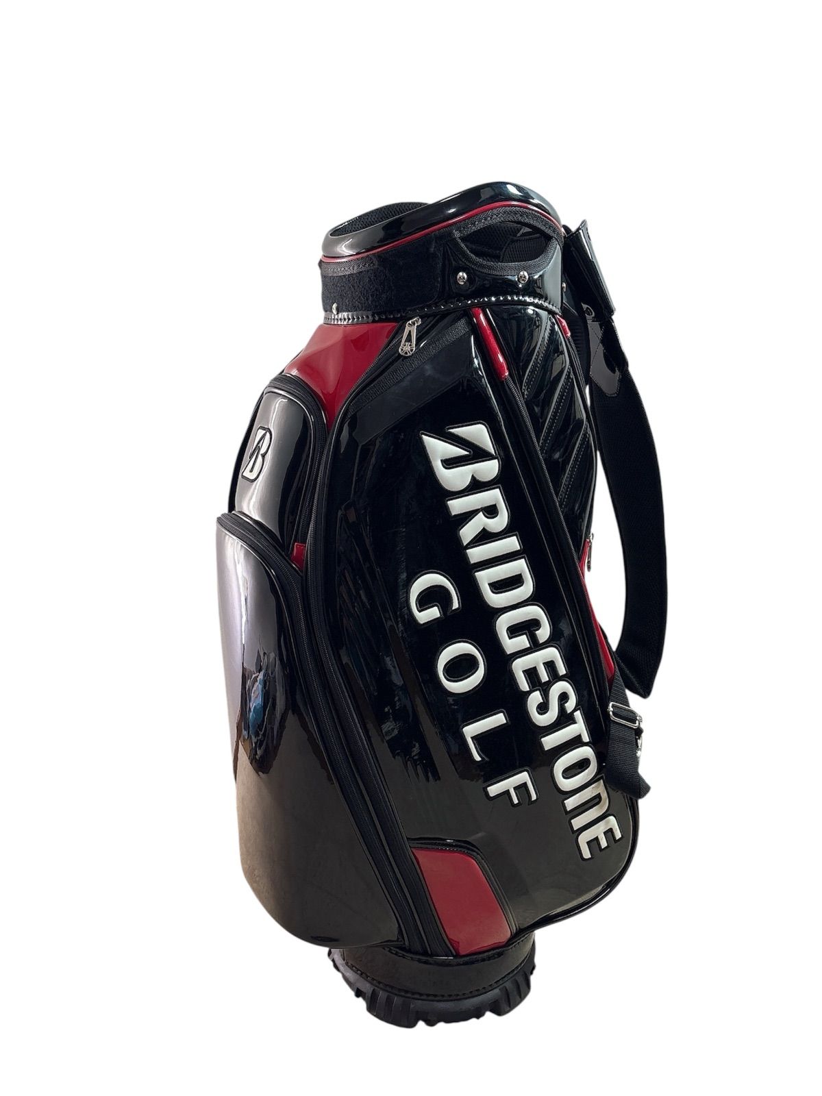 BRIDGESTONE ブリヂストン エナメル 3点式 黒 キャディバッグ ブリヂストンゴルフ(BRIDGESTONE GOLF) キャディバッグ 総