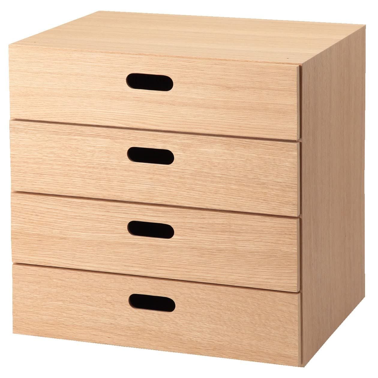 商品MUJI 無印 スタッキングチェスト 幅37×奥行28×高さ37cm 引出し4段 オーク材突板 12381228