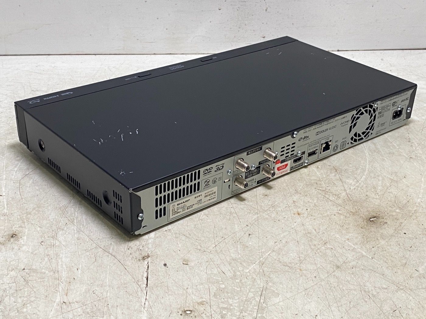 SHARP 4B-C20BT3 4Kブルーレイプレーヤー3番組 HDD使用8時間 シャープ