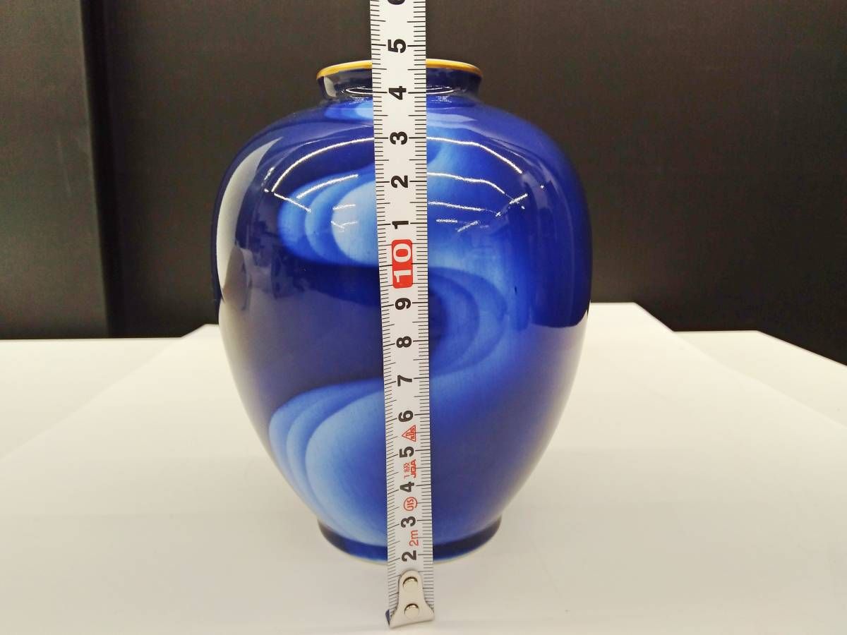 深川製磁 花瓶 有田焼 深川製磁 花瓶 花器 壺 花絵 青 有田焼 深川製