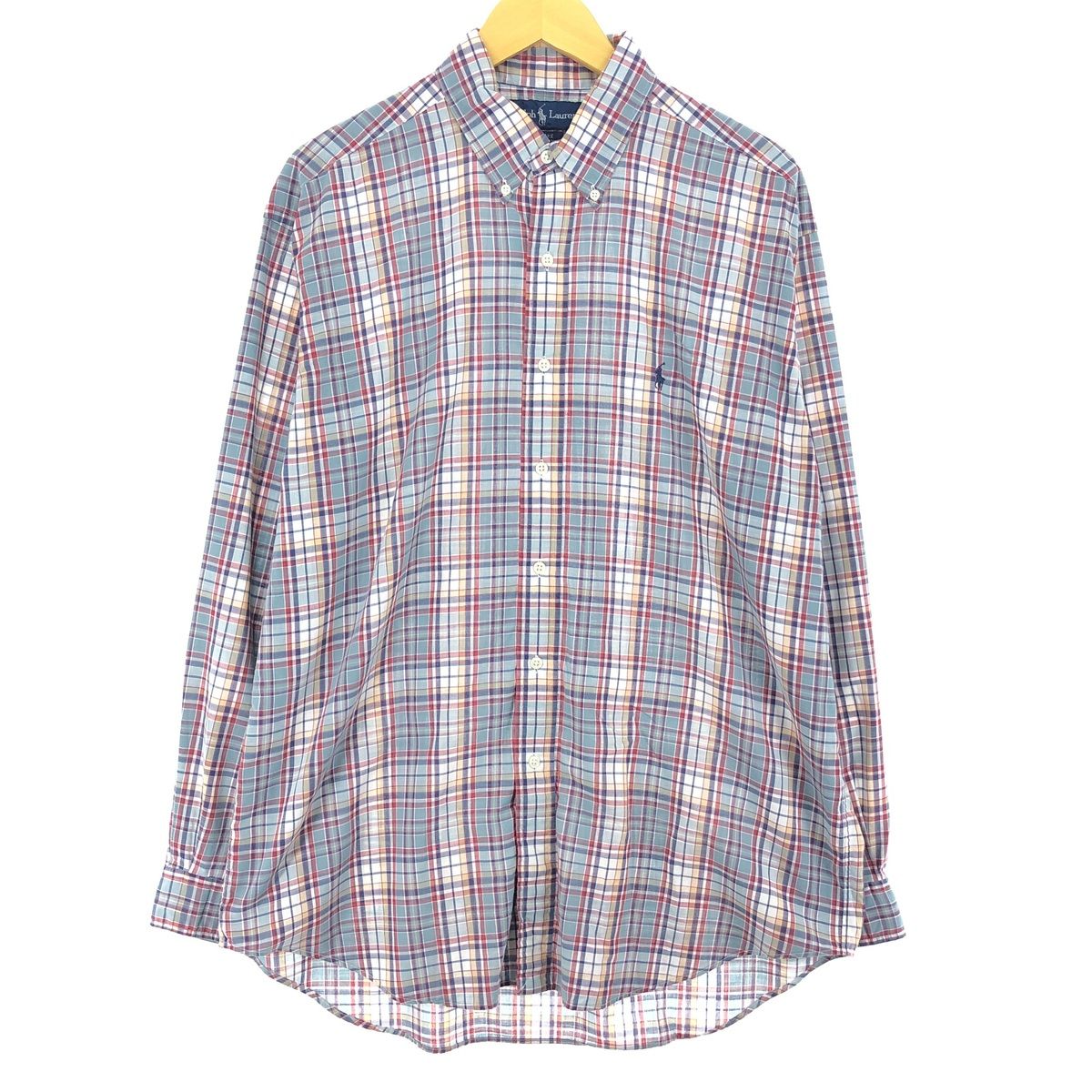 古着 ラルフローレン Ralph Lauren BLAKE 長袖 ボタンダウンチェックシャツ メンズL /eaa442669 【中古】/eaa442669