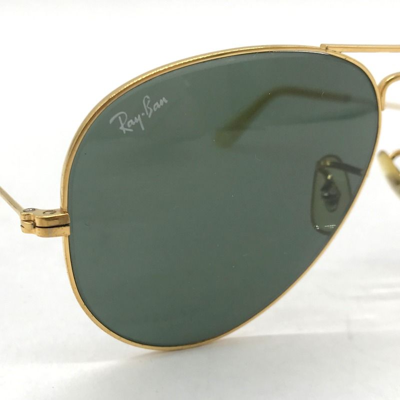 RayBan サングラス AVIATOR アビエーター B&L製 ティアドロップ アイウェア 眼鏡 メガネ 58□14 ゴールド レイバン 服飾小物 B10828◆