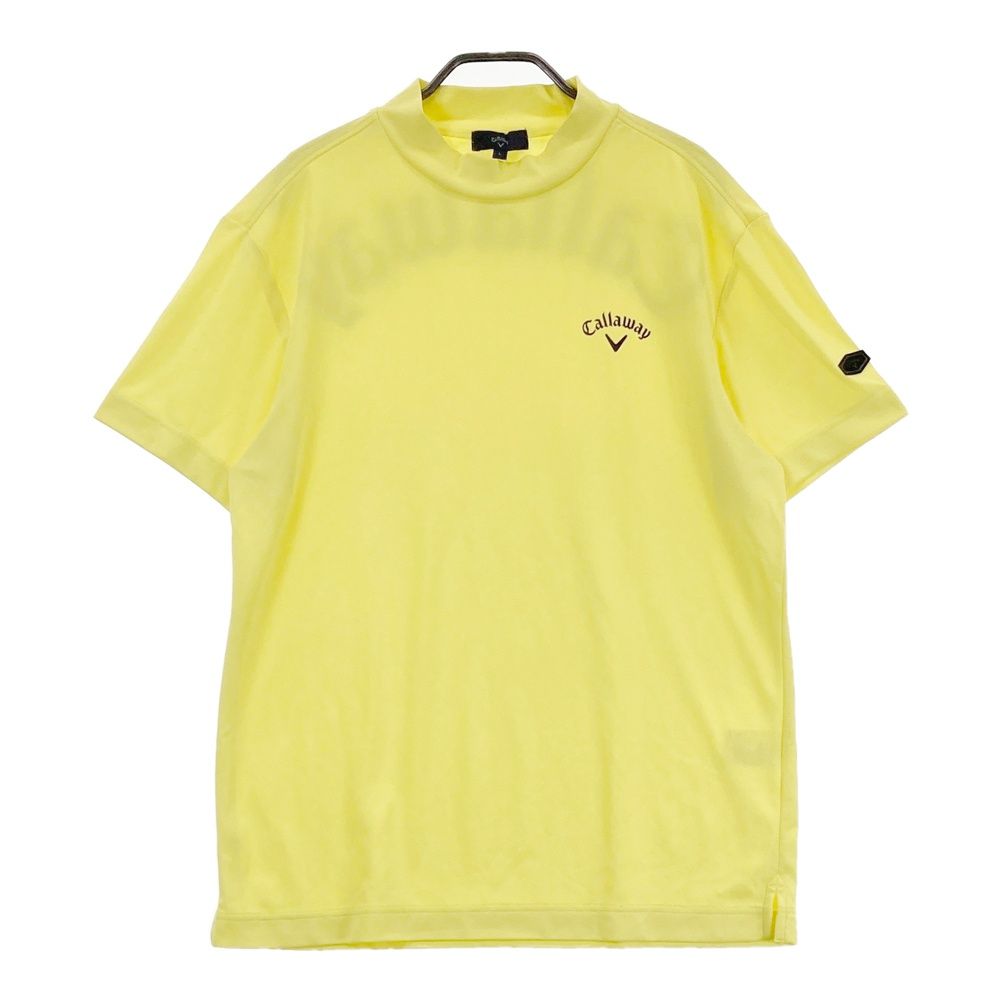 サイズ：L CALLAWAY キャロウェイ 2024年モデル ハイネック 半袖Tシャツ  イエロー系 [240101464089] ゴルフウェア メンズ ストスト サイズ：L CALLAWAY キャロウェイ 2024年モデル ハイネック 半袖