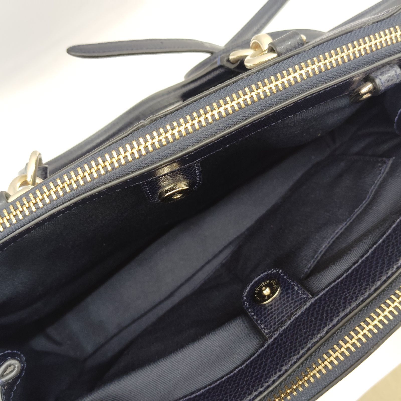 COACH/コーチ/2way ショルダーバッグ/ハンドバッグ/ネイビー 極美品 コーチ 2way ショルダーバッグ ハンドバッグ レザー 紺色