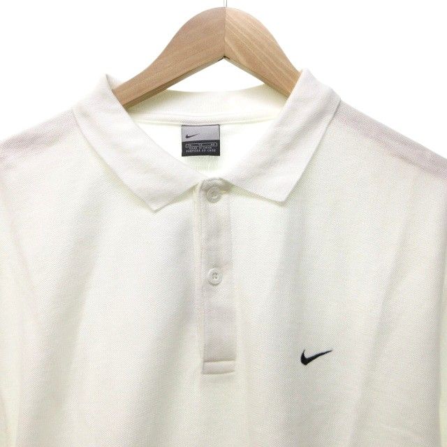 極美品　現行QRタグ　半袖　アイレット　レース　ポロシャツ　ホワイト　S ナイキ NIKE タグ付 90s ポロシャツ カットソー ロゴ刺繍 半袖