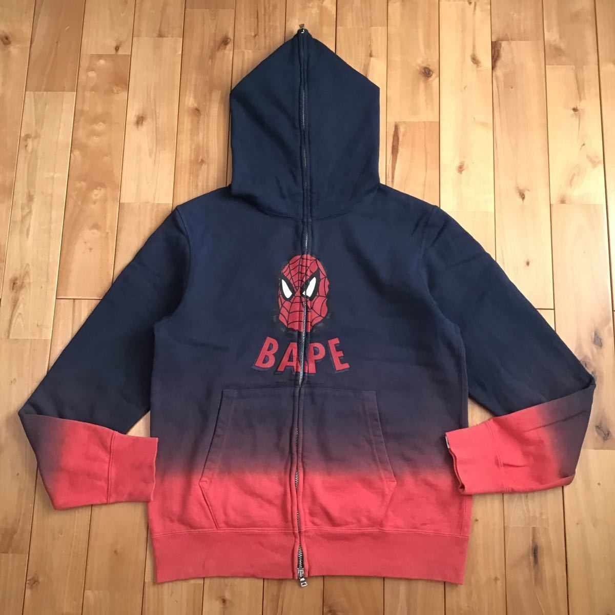 スパイダーマン × BAPE フルジップ パーカー Mサイズ marvel