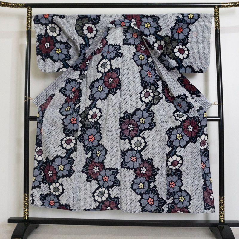 有松浴衣 中古 身丈150cm 裄62.5cm リサイクル着物 リメイク用