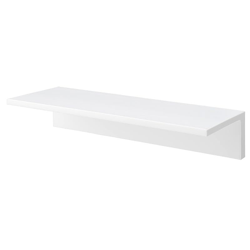 レック(LEC) SOROU ウォールラック 幅390mm (木目調 ホワイト) / 日本製/ドライバー不要/水に強い樹脂製