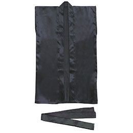 10個セット ARTEC サテンロングハッピ 黒 L ハチマキ付 ATC1153X10