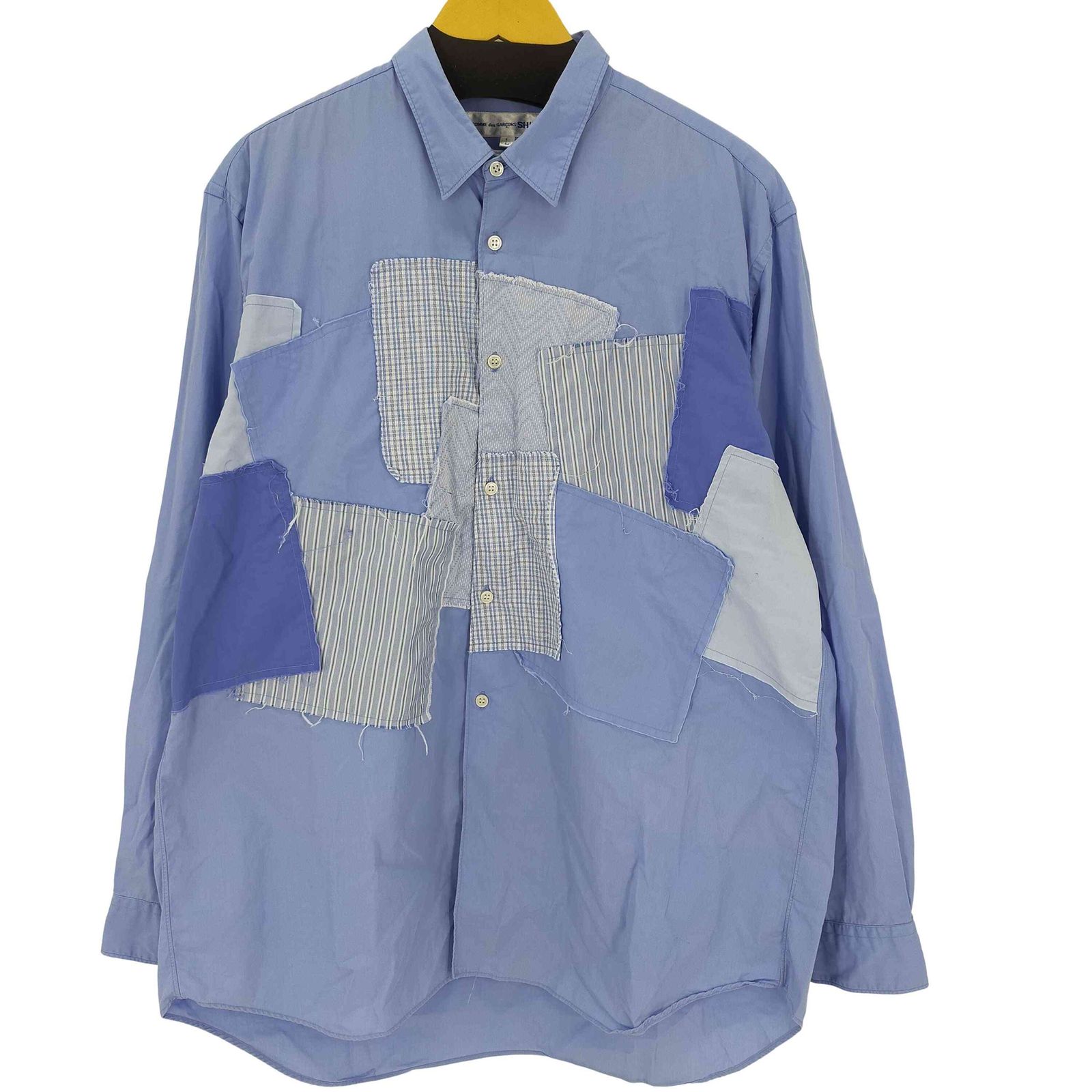 コムデギャルソンシャツ COMME des GARCONS SHIRT パッチワークシャツ 再構築 ツギハギ オーバーサイズ ビッグシルエット メンズ  JPN：L