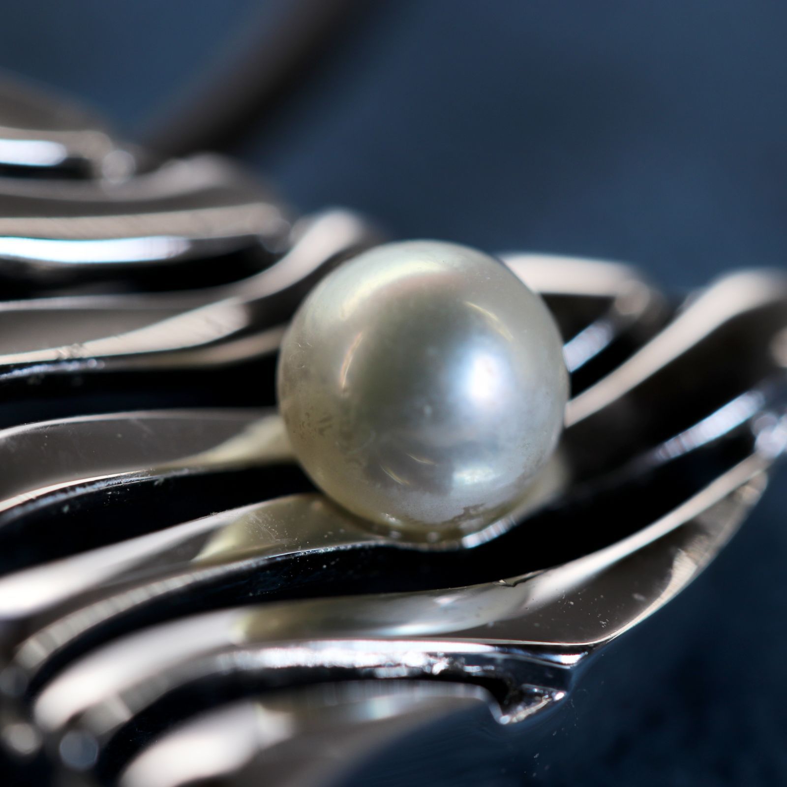 ミキモト 美品 ネックレス シルバー パール チョーカー レザー