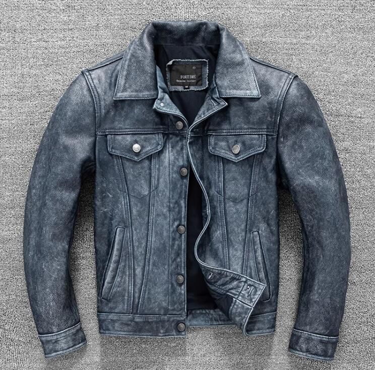 上品　メンズジャケット　ユーズド加工　アメカジ　 牛革 本革ジャケット ブルゾン オイルレザー Ｓ～5ＸＬ