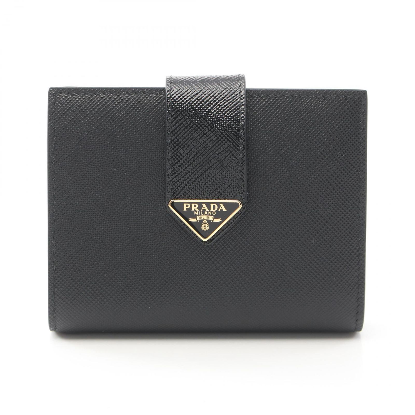 プラダ PRADA 二つ折り財布 SAFFIANO TAB LU 1MV2042C7XF0002 ブラック  