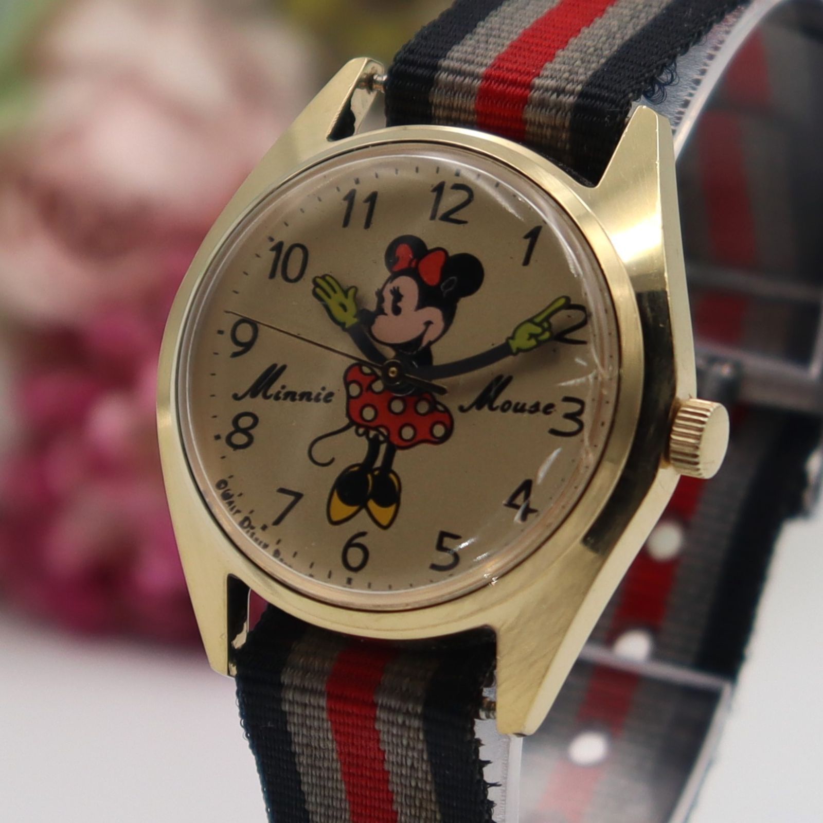 SEIKO Minnie セイコー ディズニータイム ミニー 手巻き 5000-6030 ゴールド ３針 1970年代 アンティーク ボーイズ腕時計