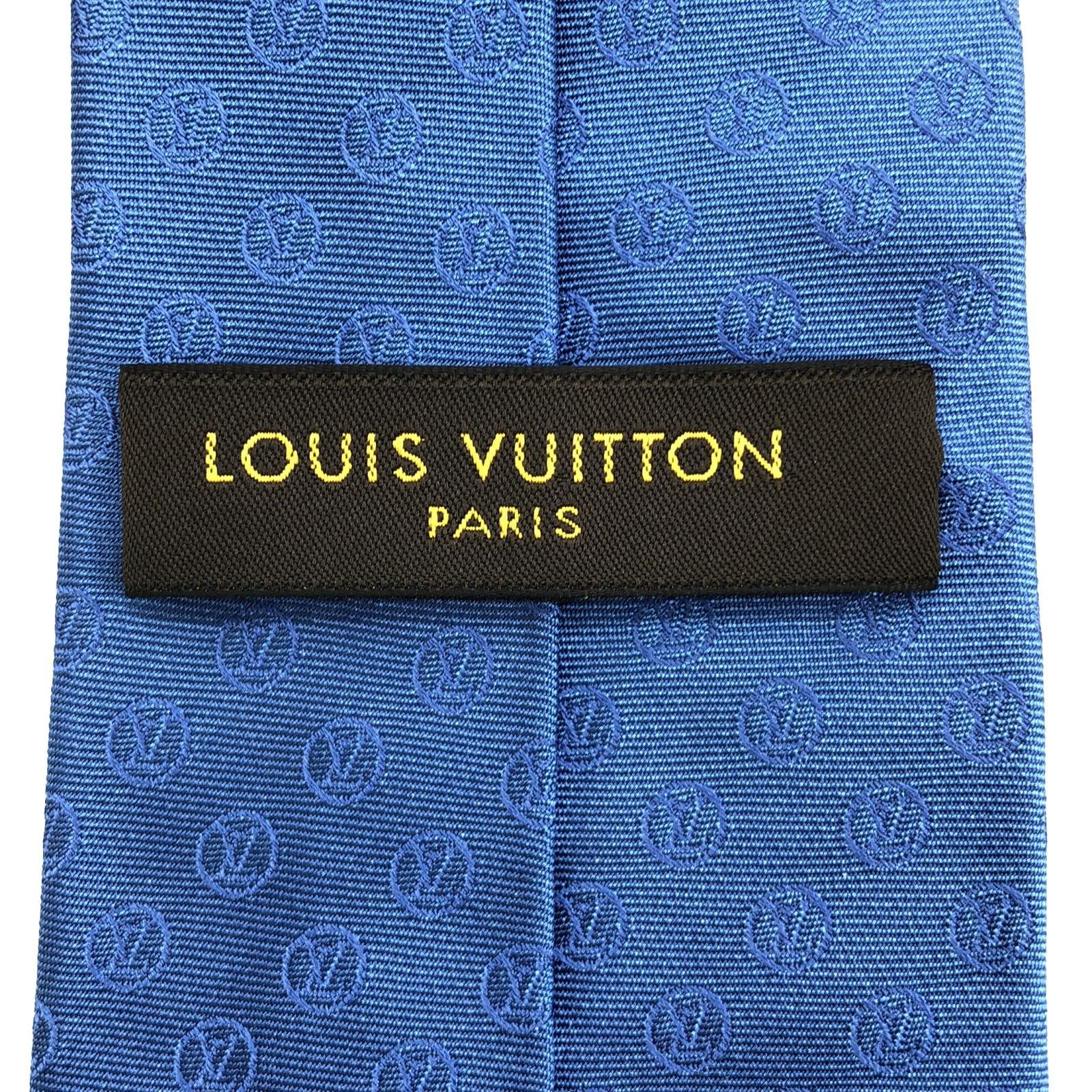 【超美品】LOUIS VUITTON ライトブルー ネクタイ ヴィトン ロゴ LOUIS VUITTON ライトブルーネクタイ