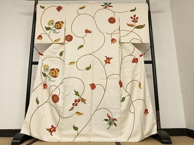 平和屋着物●訪問着 花唐草文 西武百貨店扱い 正絹 AAAU8250zg