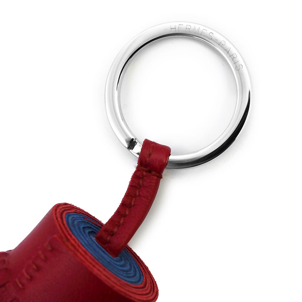 セール　エルメス　カルメンチャーム　レザー　バイカラー　ネイビー　オレンジ HERMES - エルメス カルメンチャーム レザー バイカラー ネイビー